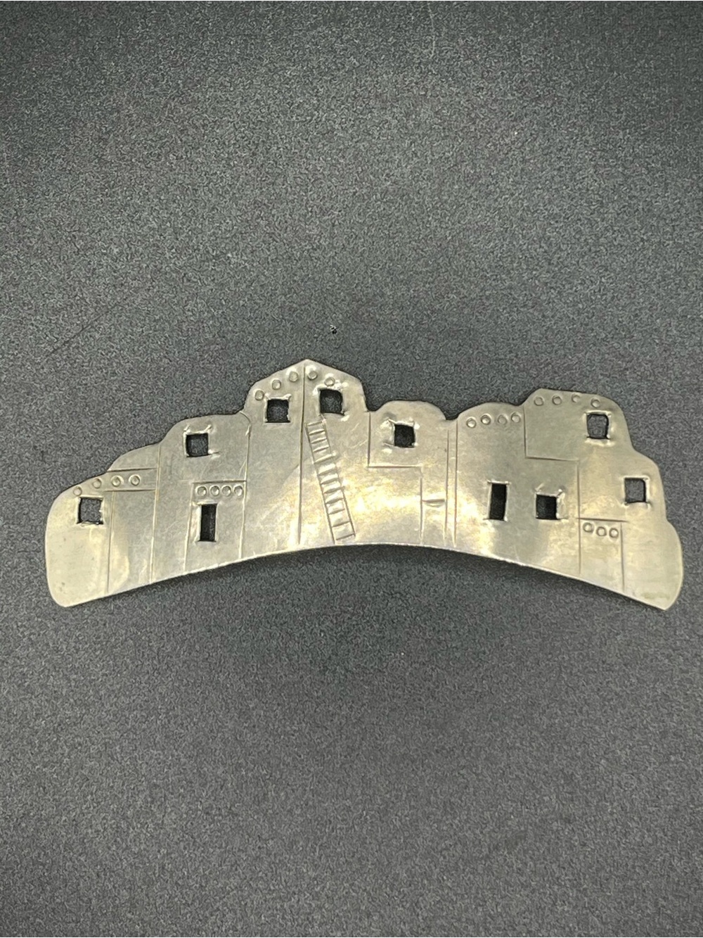 Vintage Silver-Tone Pueblo Village Brooch